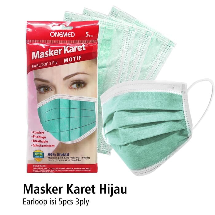 Masker karet 3ply isi 5pcs OneMed OJB