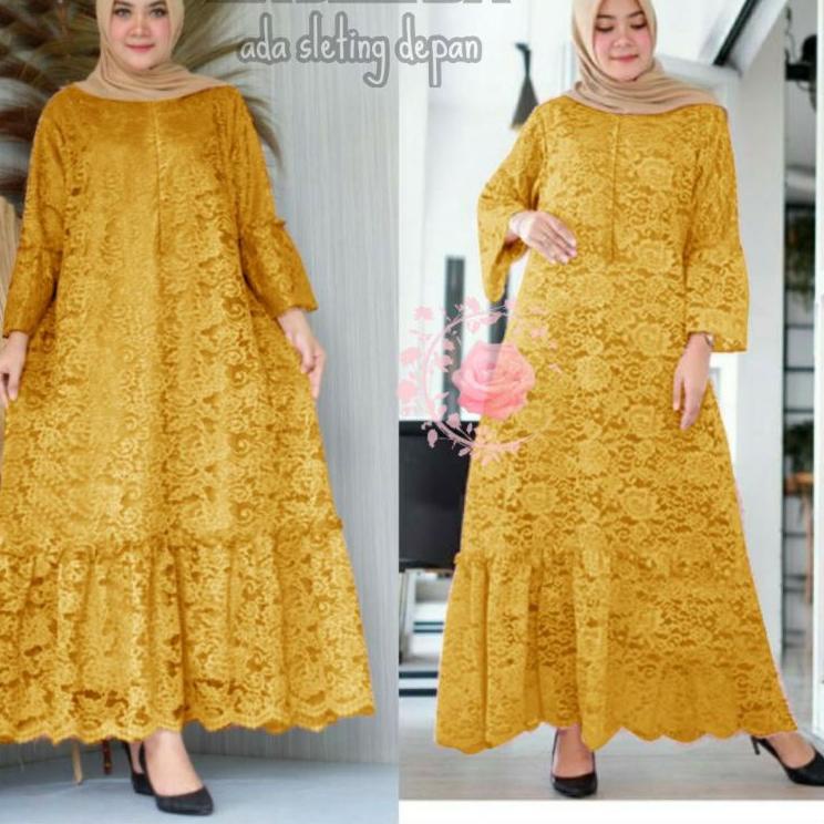 Sangat Nyaman.. Gamis 5L Jumbo Ld140 Kekinian Baju Gamis Besar Ukuran Jumbo LD 120 130 140 Terbaru L