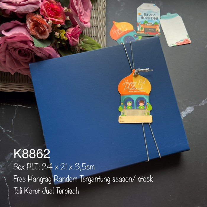 

K8862 KOTAK AJA BIRU Polos K33/K25/ Nastar|Lapis| Muat Mika Sekat YND