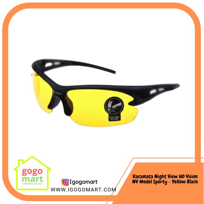 【GOGOMART】Kacamata Night View HD Vision NV Model Sporty - Yellow Black