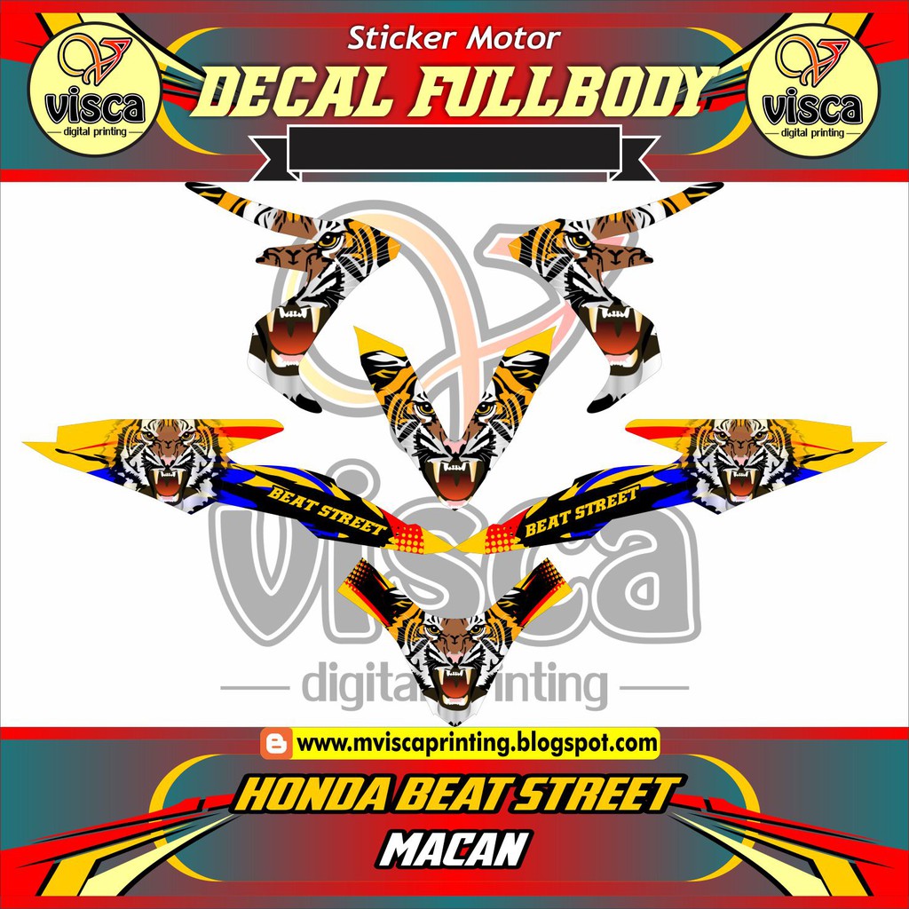 STIKER VARIASI MOTOR BEAT STREET DECAL STRIPING FULL BODY BEAT STREET MACAN