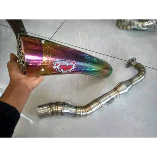 Knalpot r9 rainbow pnp n max pcx aerox x max adv dll leher full cacing