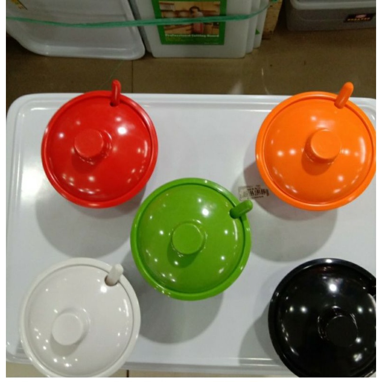 

tempat sambal tutup+sendok milamin