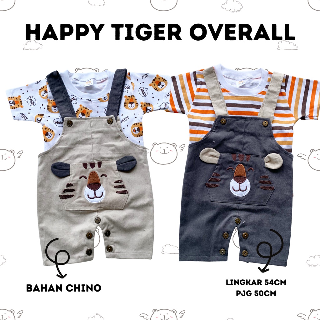 setelan overall anak laki laki HAPPY LION / kumo bear baju kodok anak baju romper 0-12 bulan anak laki laki unisex 18 bulan 1 tahunan