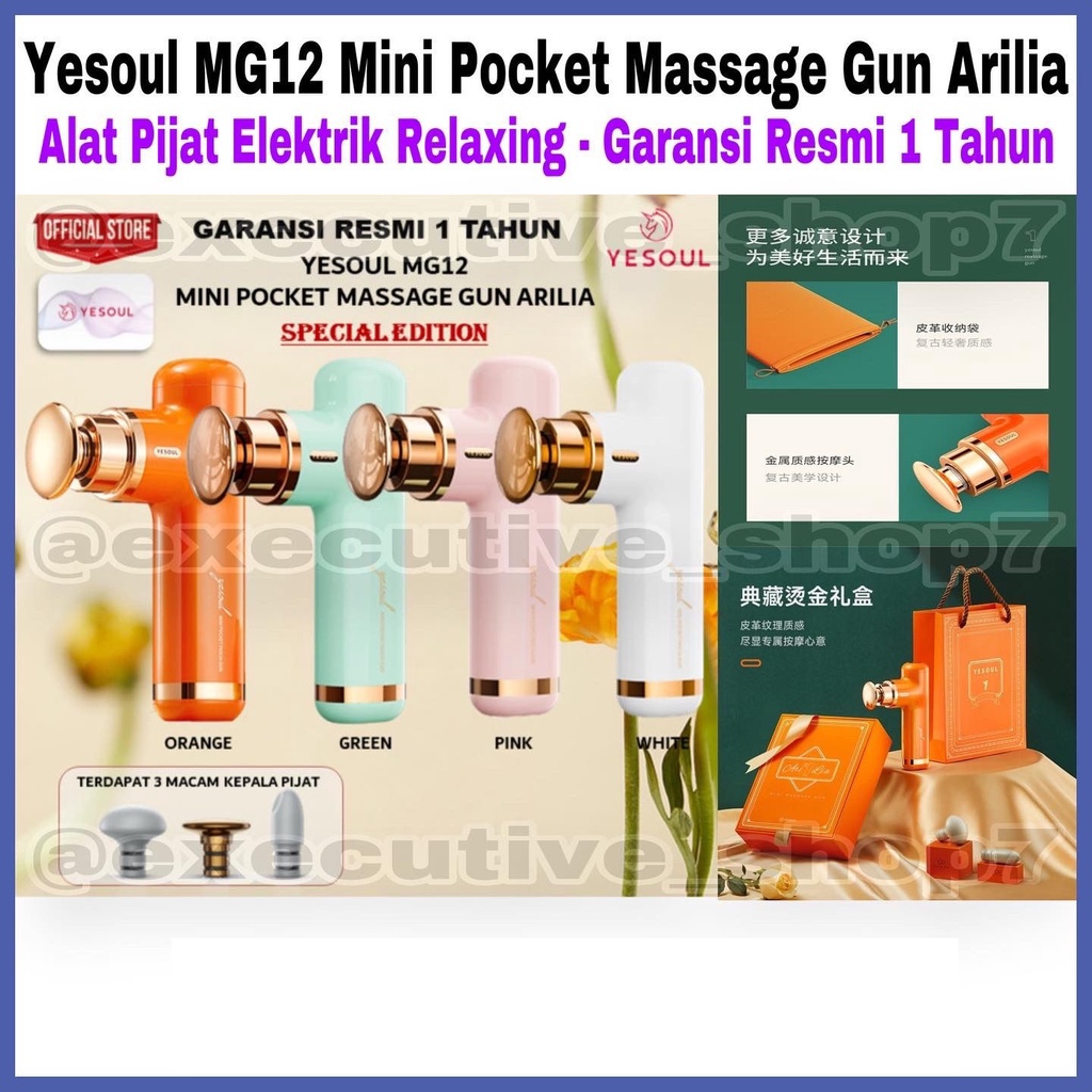 Yesoul MG12 Mini Pocket Massage Gun Arilia Alat Pijat Elektrik Relaxing • Garansi Resmi 1 Tahun