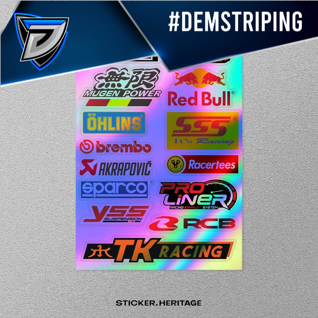 

STICKER STIKER RACING HOLOGRAM | STIKER MOTOR | STICKER HELM, stciker pack