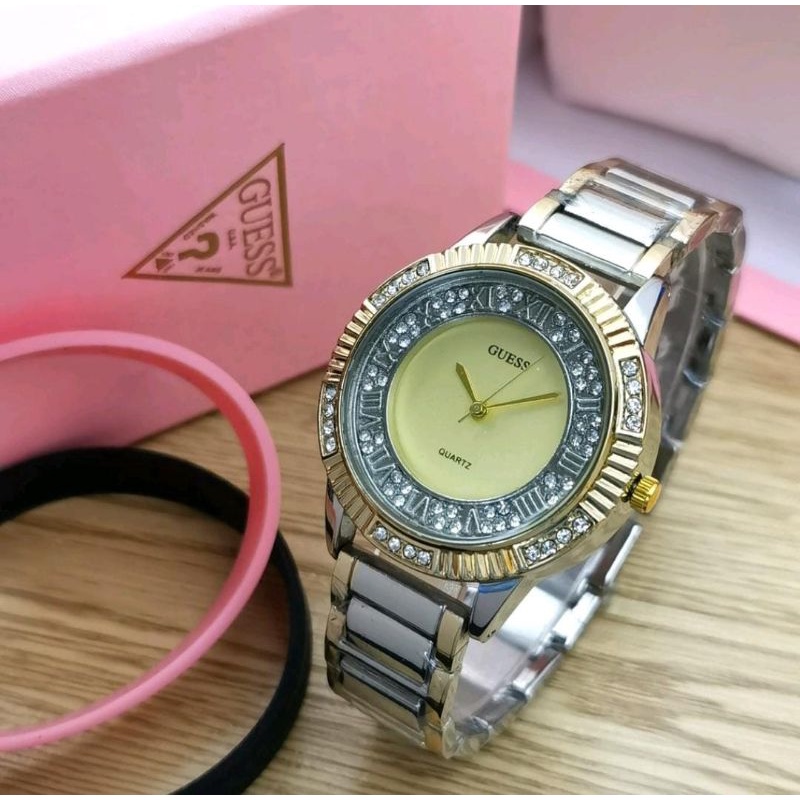 Jam Tangan Wanita Jam Tangan Terlaris Rantai Free Box &amp; Baterai