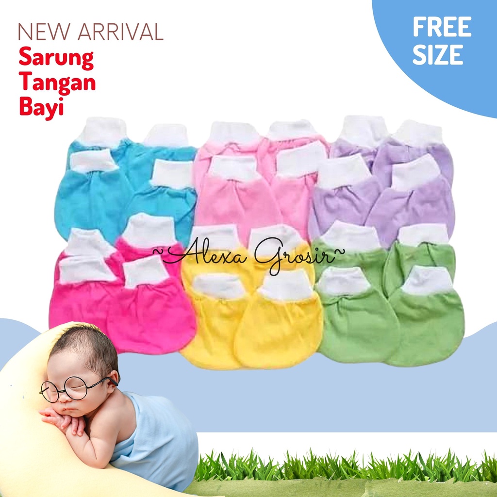 1 Pasang Sarung Tangan dan Sarung Kaki Bayi Newborn Model PETIT WARNA