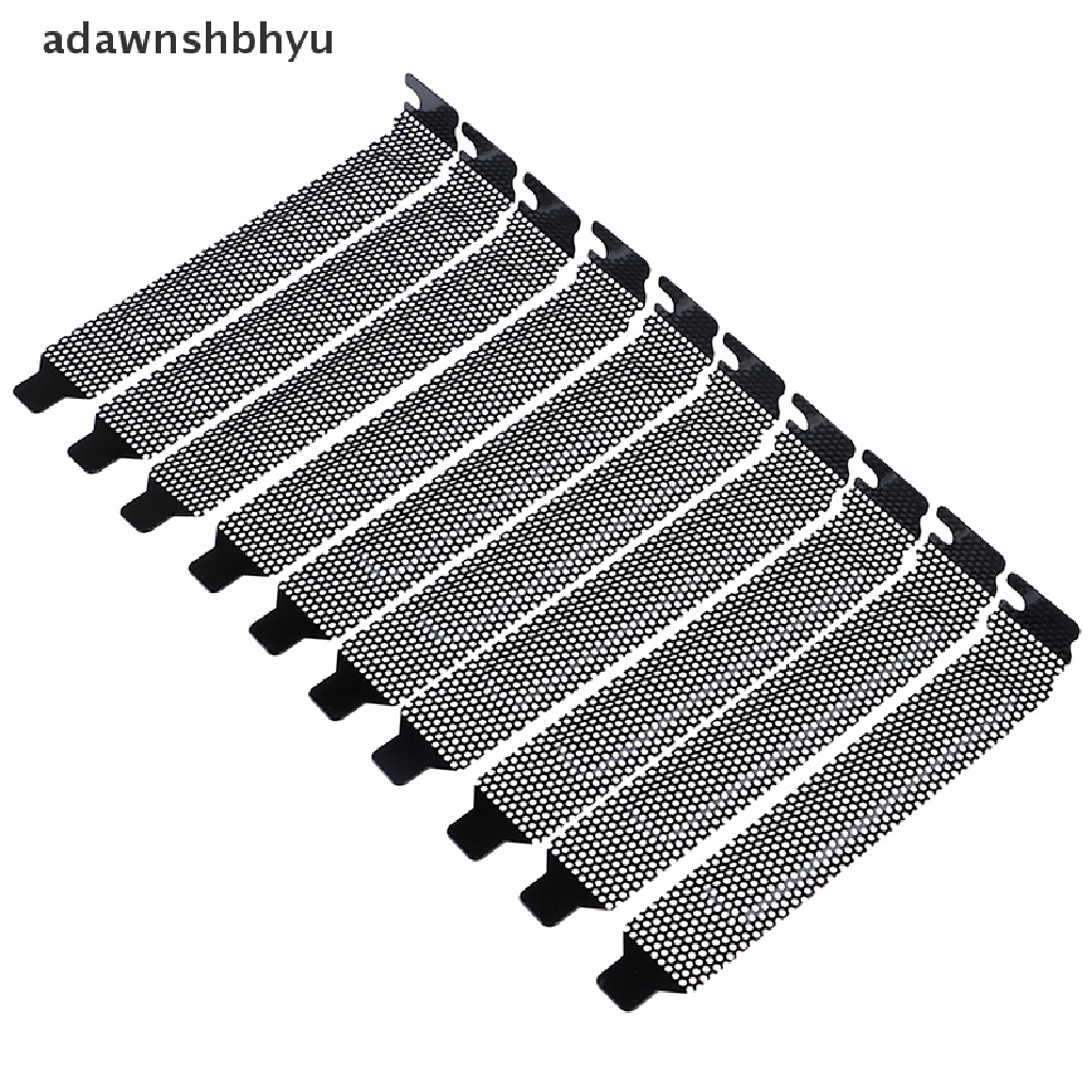 Adawnshbhyu 10Pcs Hitam Baru Penutup slot PCI filter Debu blanking plate Baja Keras