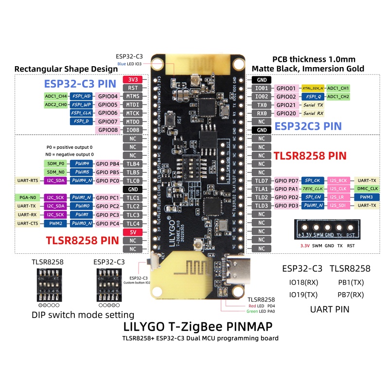 Btsg T-Zigbee ESP32-C3 Zigbee Papan Pengembangan Ultra Low Power WiFi Bluetooth-Compat