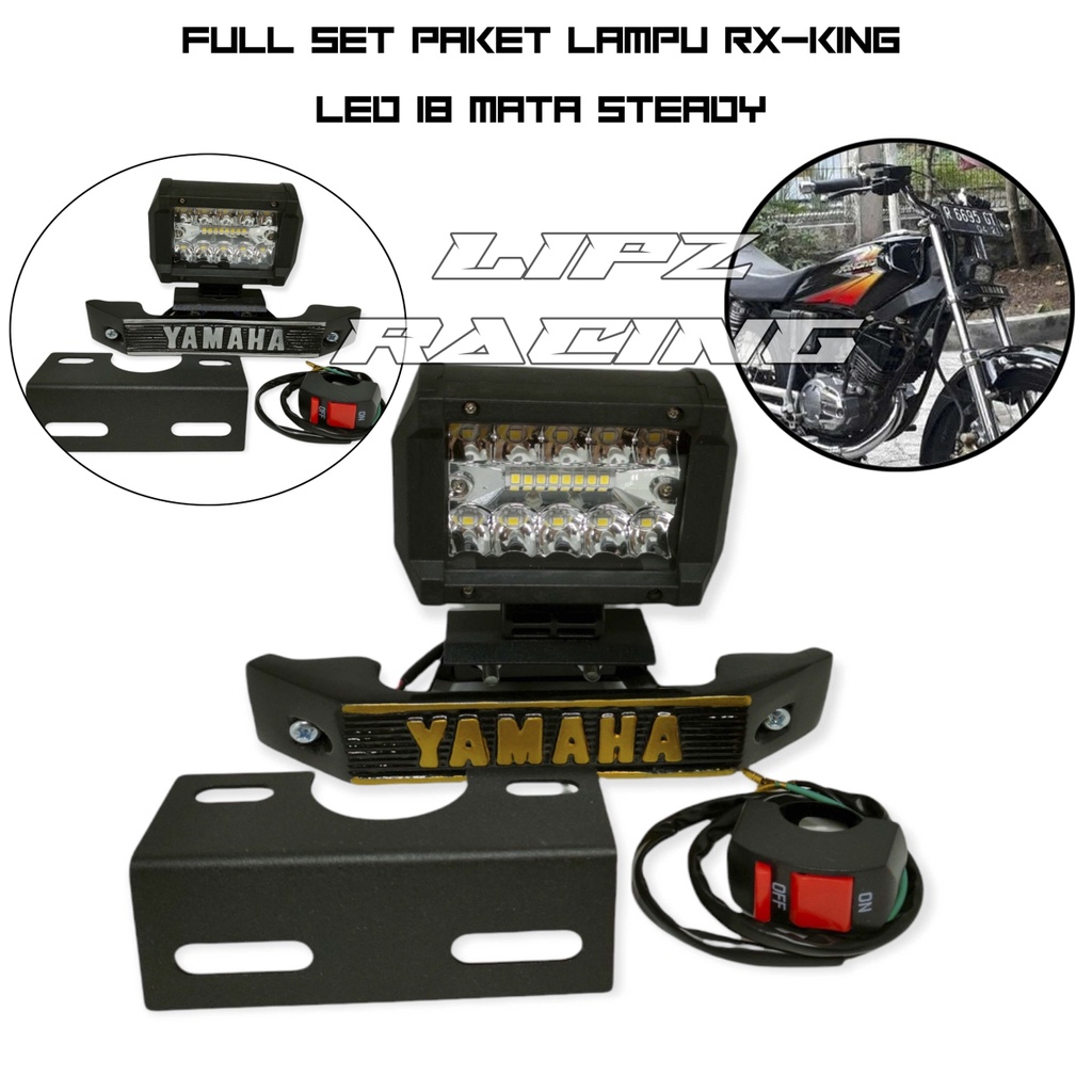 PAKET LAMPU RX-KING BYANGKEROK STYLE  LED STEADY + BREKET NOPOL  + SAKLAR ON/OFF