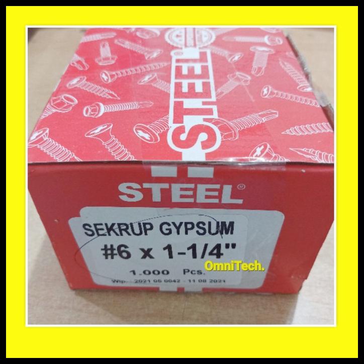 

1 Kotak #6X1-1/4" (6X3Cm) Sekrup Gipsum Gypsum Hitam Drywall Screw
