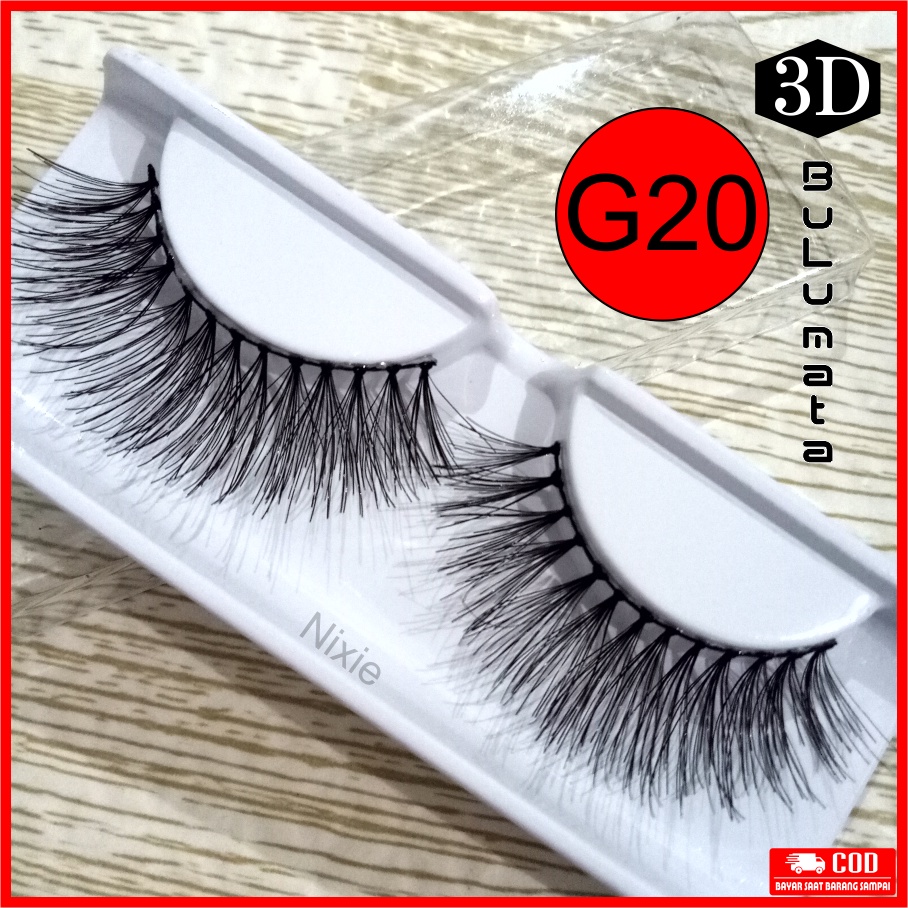 Bulu mata palsu 3D G20 Bulumata Human Hair Lembut Halus Fake Eyelash Premium Murah