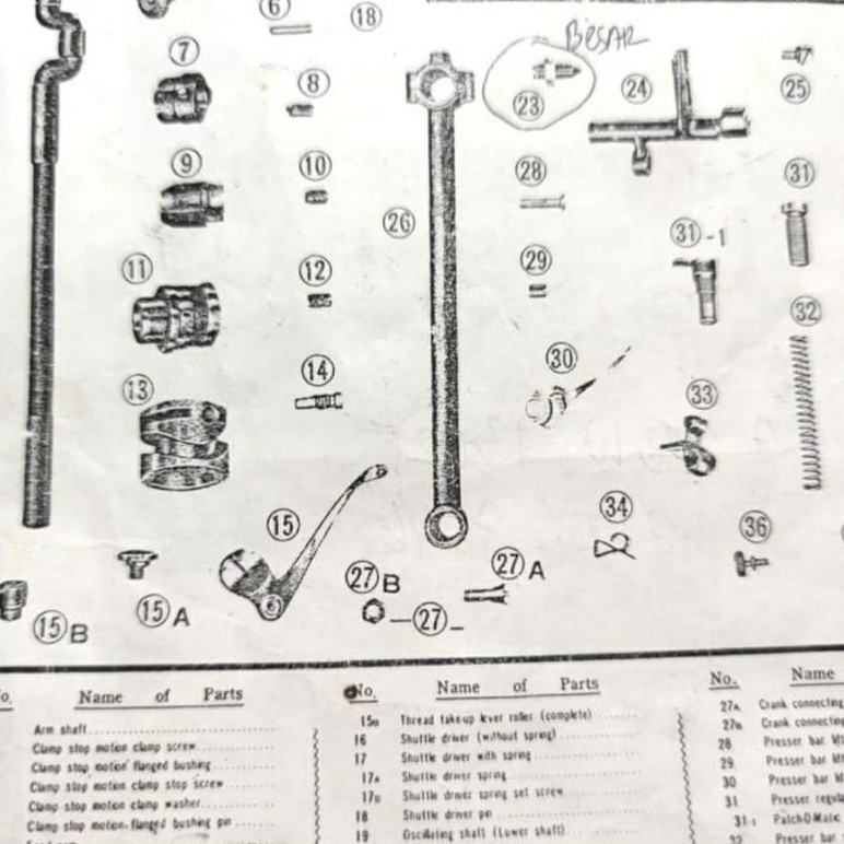 P/N 11 Bushing - Mesin Jahit Kecil Butterfly