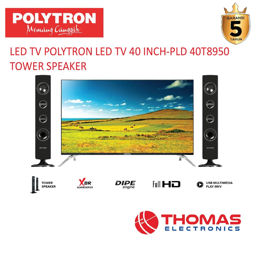 LED TV 40 INCH POLYTRON PLD 40T8950 FRAMELESS POLYTRON PLD 40 T 8950 Garansi Resmi