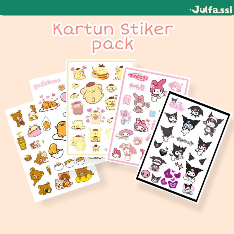 

stiker pack stiker kartun Stiker karakter stiker custom lucu stiker aestetic hp stiker sheet stiker pack