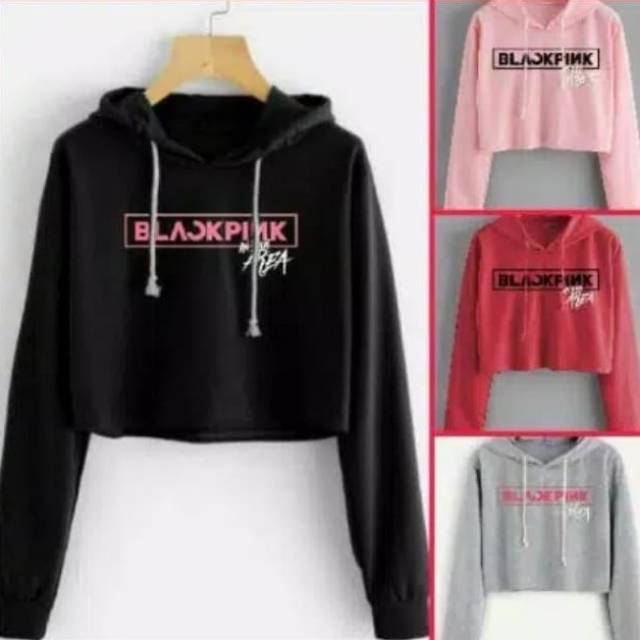 Sweater Hoodie Crop Blackpink