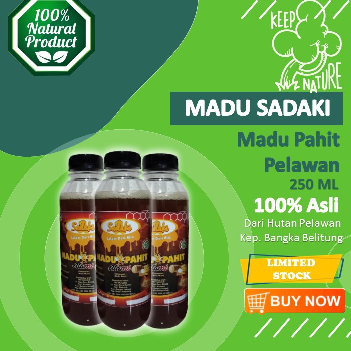 

madu pahit murni asli khas hutan pelawan namang bangka belitung madu sadaki 250 ml