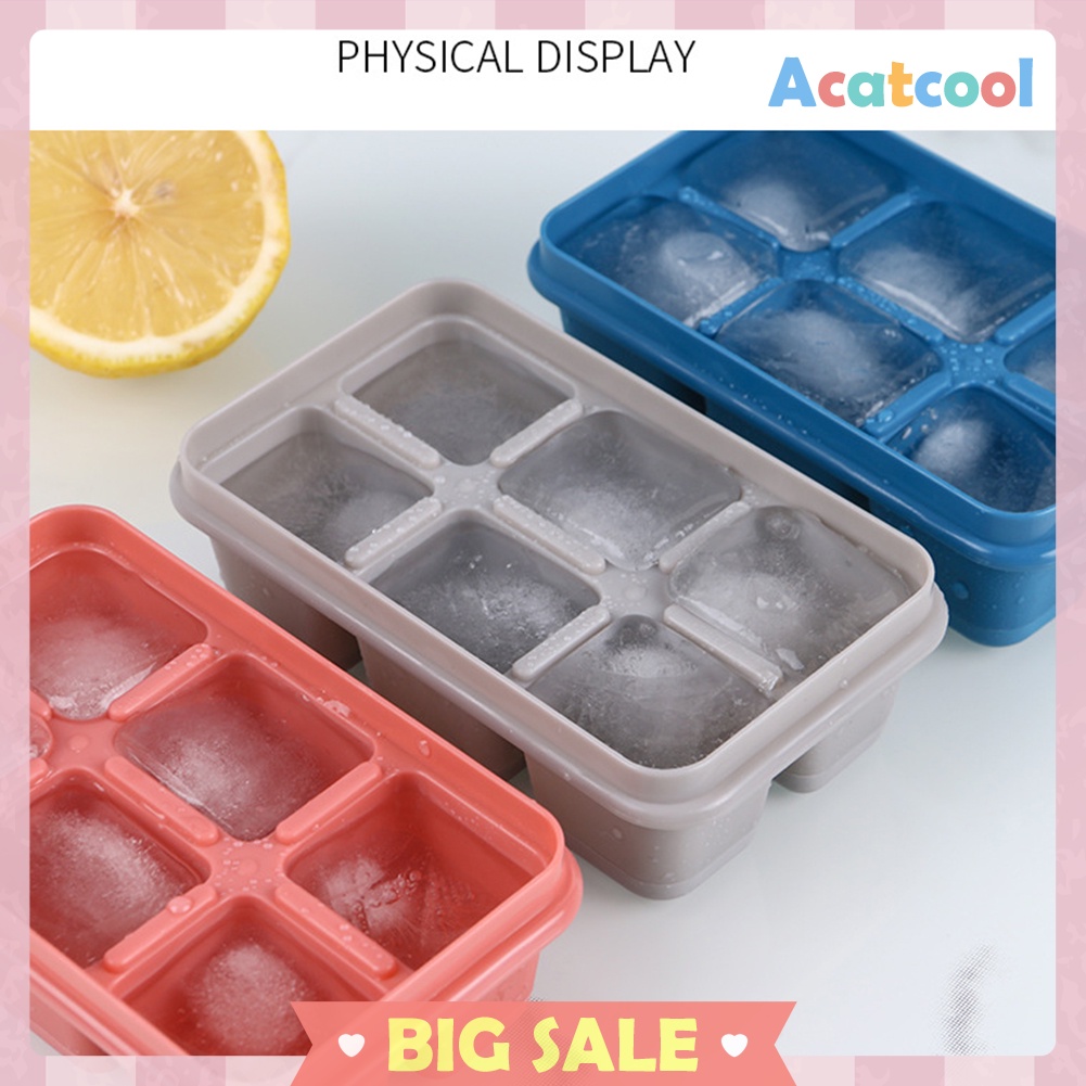 Silicone Square Ice Cube Mold with Lid DIY Desert Ice Tray Mould Accessory