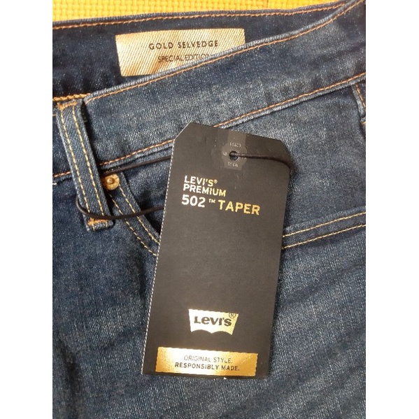Celana LEVI'S 502 GOLD SELVEDGE SPECIAL EDITION size 34