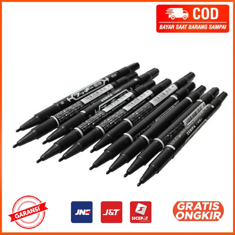 Spidol Permanen Dual Head Marker Waterproof 10 PCS DH100