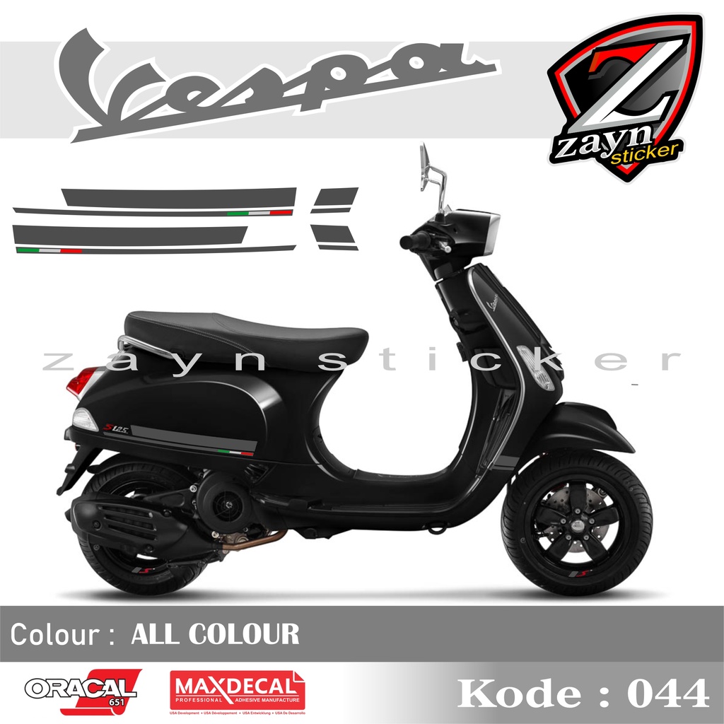 TERMURAH, LIST STIKER STRIPING CUTTING STICKER VESPA S125 CARBON EDITION 044