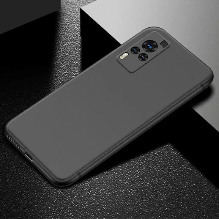 SoftCase Macaron Black Vivo X80 / X80 Pro / V21 4G / V21 5G / X60 / Y51 2020 TPU Full Black matte Protection Camera Non Slip Premium case