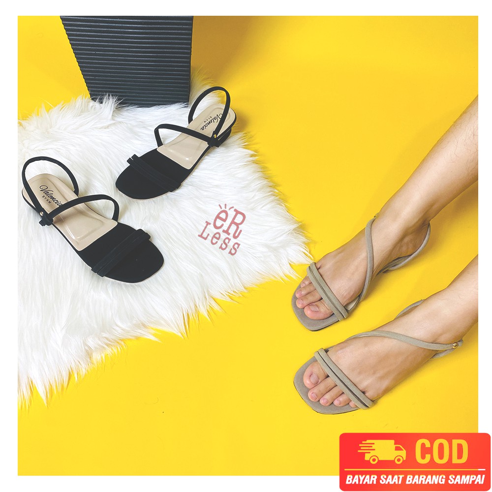 Sepatu Hak Tali Wanita Motif Sandal Ukuran Hak Tinggi 3cm Murah Kualitas Import Bogor HHT001