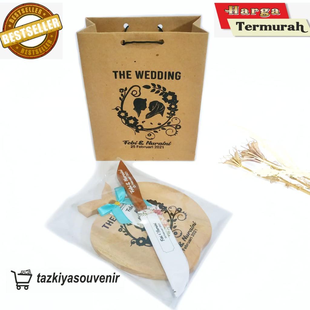 Souvenir Talenan Karakter Set Pisau Dapur Set Paperbag