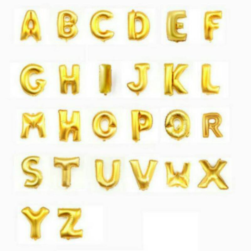 {HM} COD balon huruf gold 40cm Balon Ulang Tahun Perlengkapan Pesta Murah Makassar