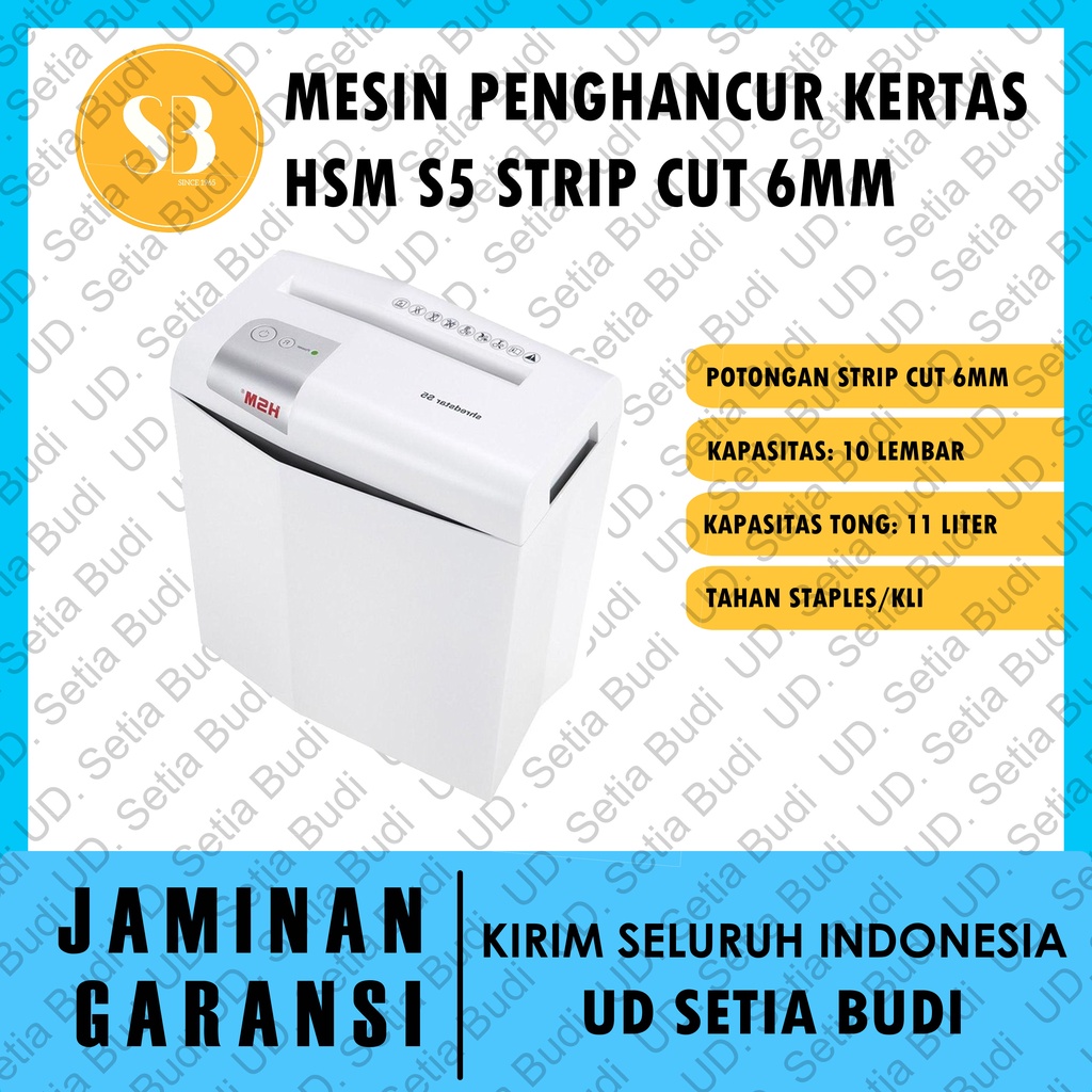 Mesin Penghancur Kertas HSM S5 Strip Cut 6.0 mm