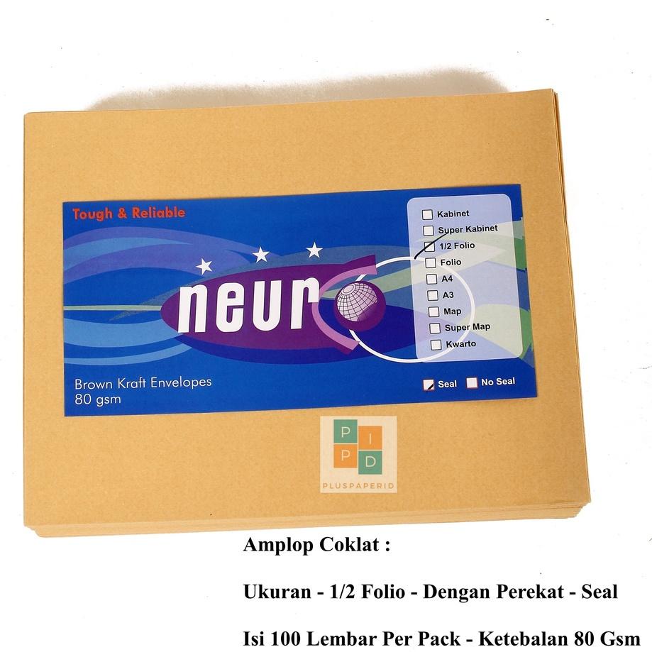 

COD✔️NEURO - Amplop Coklat Ukuran 1/2 Folio ( 19 x 25 cm ) Seal - Pack|SQ4
