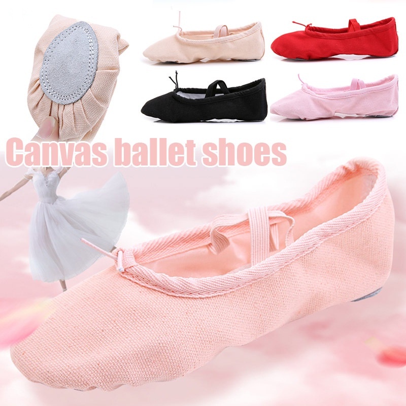 Sepatu balet anak warna PUTIH - MERAH / sepatu menari yoga / ballerina shoes