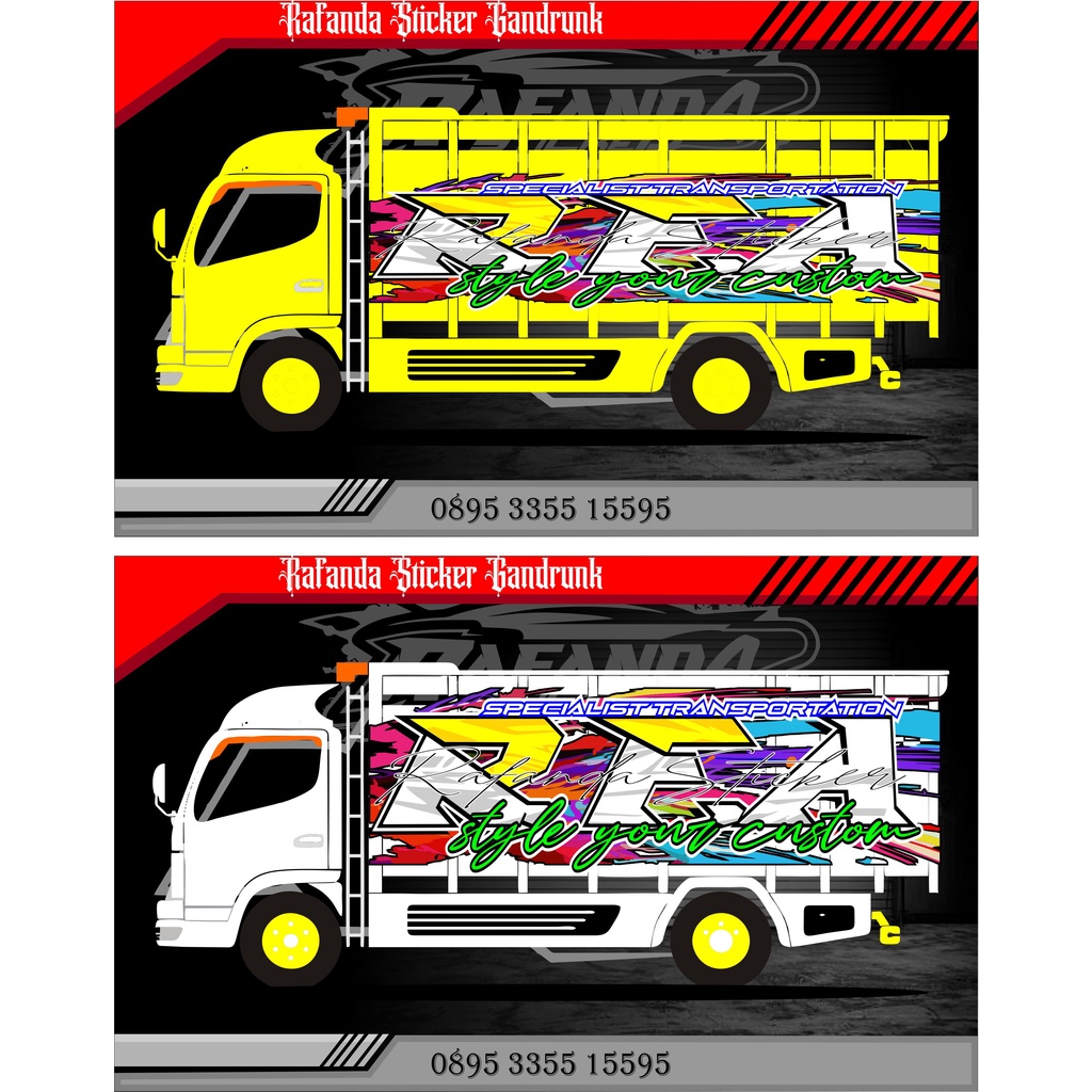stiker decal bak truk canter giga dutro