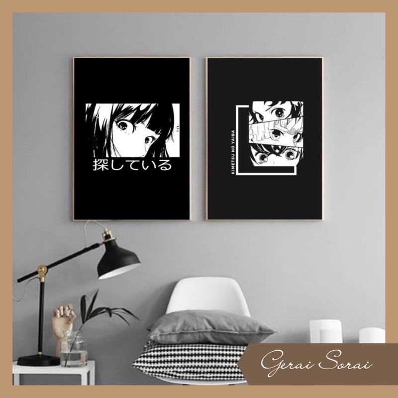 [Hiasan Dinding] BLACK ANIME AESTHETIC WALL DECOR