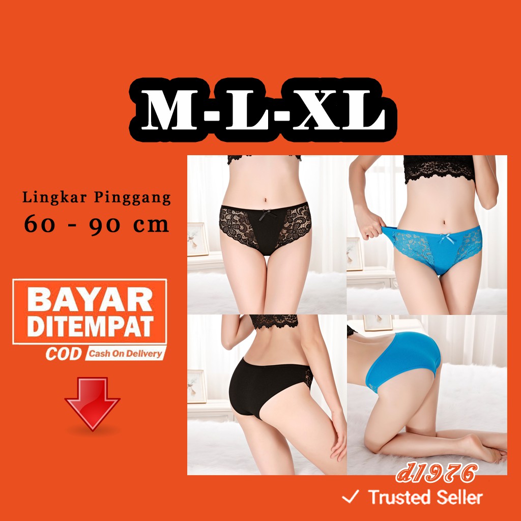 d1976 Celana Dalam Wanita Bahan Katun Adem dan Nyaman G String Size M L XL Underwear H155