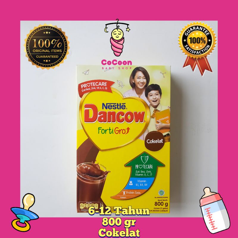 Susu Formula Dancow Fortigro Coklat Cokelat 800 g 800gr 6-12 Tahun