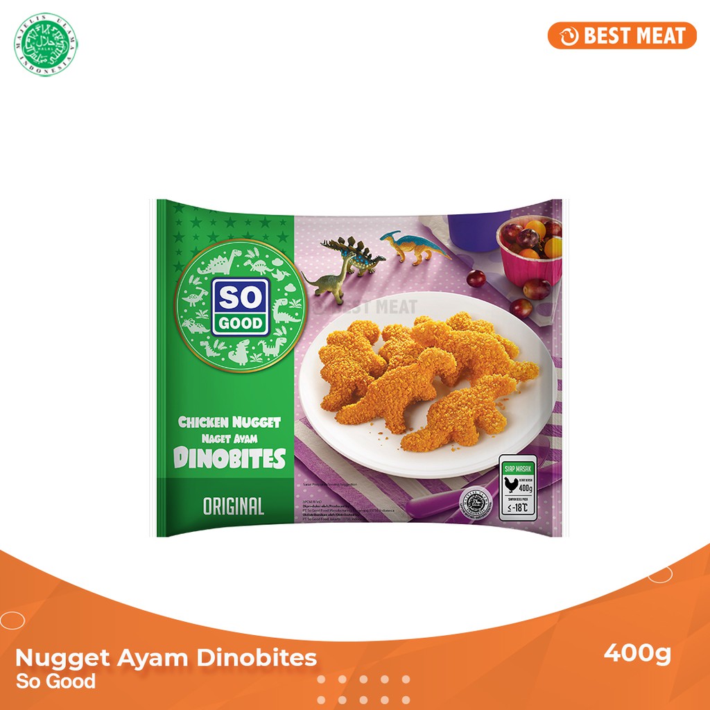 

Nugget Ayam Dinobites So Good 400 gr - Nugget Pilihan Anak yang lezat dan Tinggi Protein