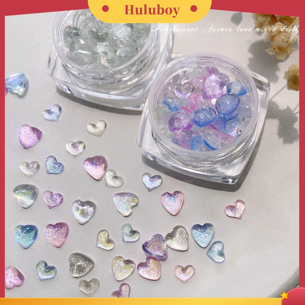 Huluboy Huluboy♡ 1 Kotak Dekorasi Kuku 3D Bahan Resin Tahan Air Untuk Hadiah Ulang Tahun