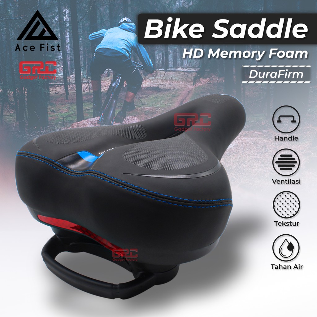 Sadel Sepeda Super Empuk Kursi Jok MTB Gunung Lipat Saddle Handle Bike Road Ventilasi Udara Jahit