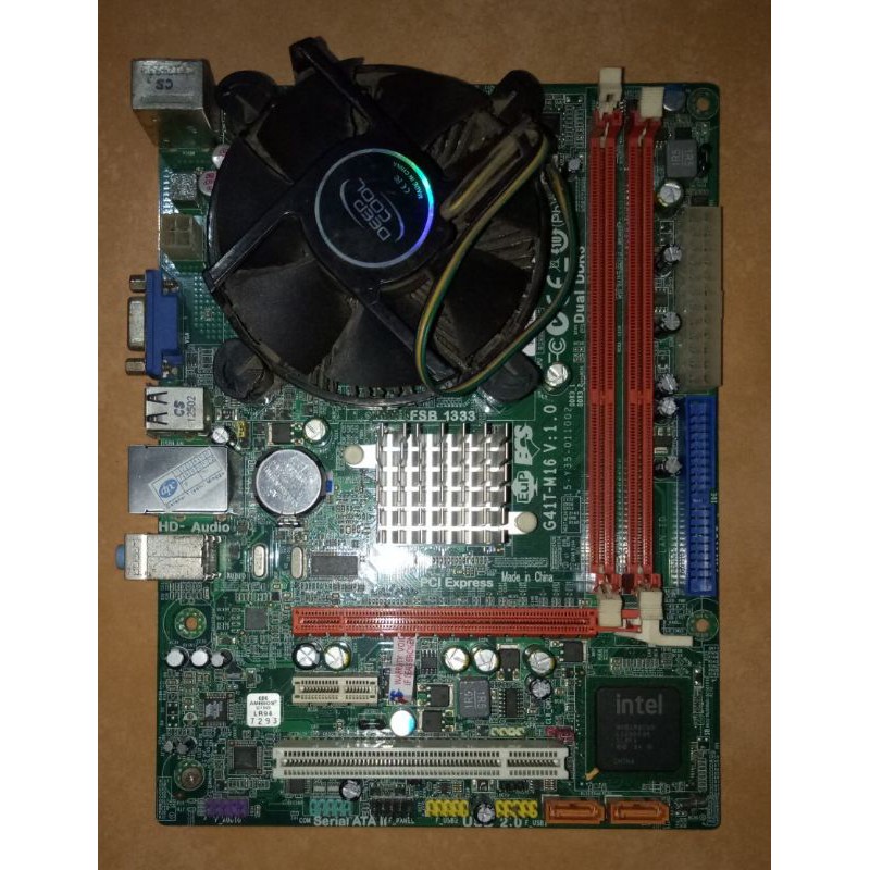 Motherboard Ddr3 ECS G41T-M16 + processor core2duo E7500 + fun