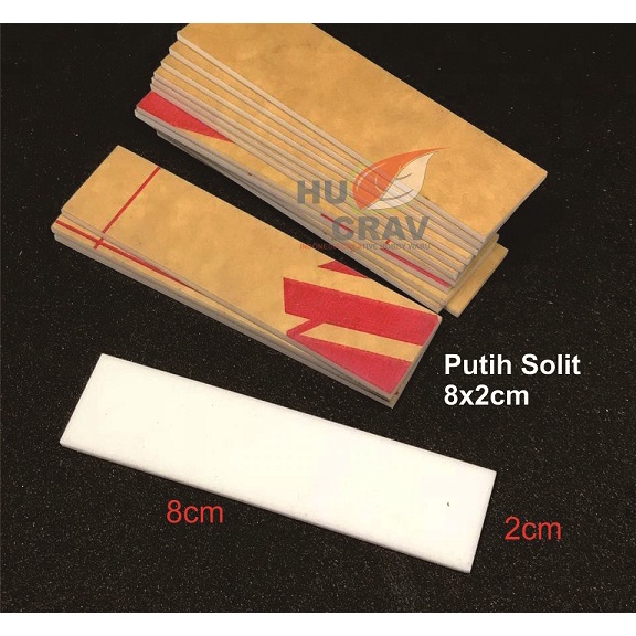 

GLOSIR Bahan Akrilik Papan Nama Dada 2x8cm Acrylic Nametag Warna PUTIH SOLIT dan Bening pin nama dada contoh name dada bahan nama dada