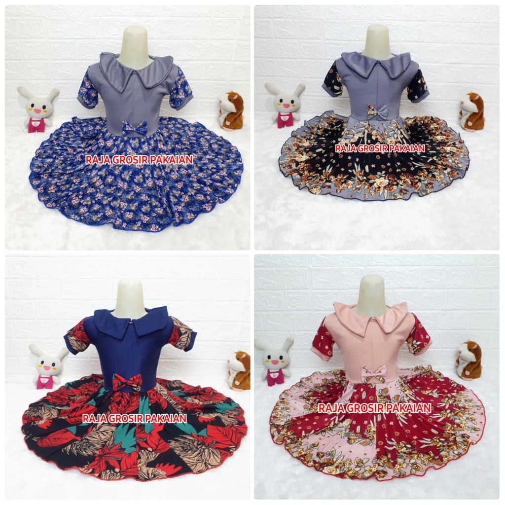 Baju Dress Kerah Anak Usia 1-7 Tahun / Dress Anak Murah Meriah Tangan Pertama