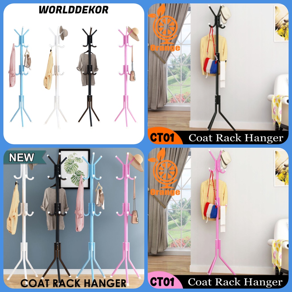 Hanger Multifunction Standing Hanger Besi Stainless , Irit Tempat, Modern Gantungan Berdiri - WORLDDEKOR