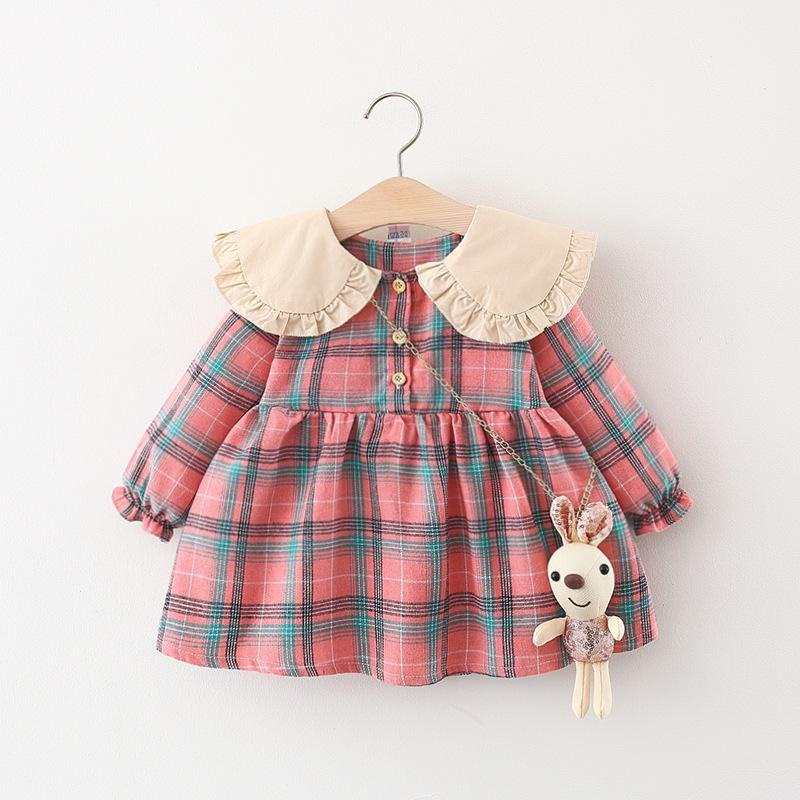 babylovanta DRESS BAYI 6-36 bulan FREE BONEKA pink &amp; maroon Kualitas IMPORT / gaun bayi perempuan gaun pesta bayi baju bayi perempuan