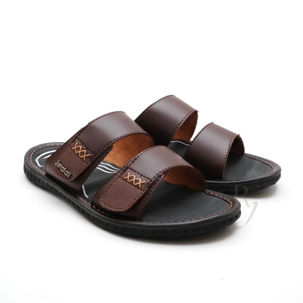 JEDDI [DPK 201] Sandal Selop Pria Kasual Slide Sandal Kulit Laki-laki Sandal Slip on Pria