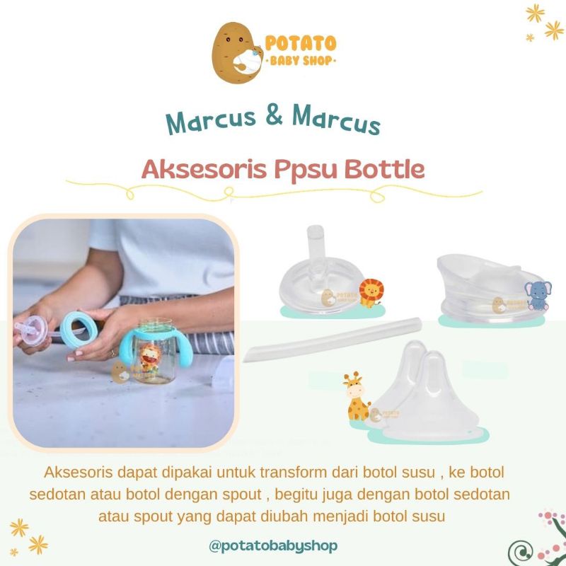 Marcus &amp; Marcus Silicone Feeding Nipple Replacement for PPSU Bottle - Nipple Botol Susu
