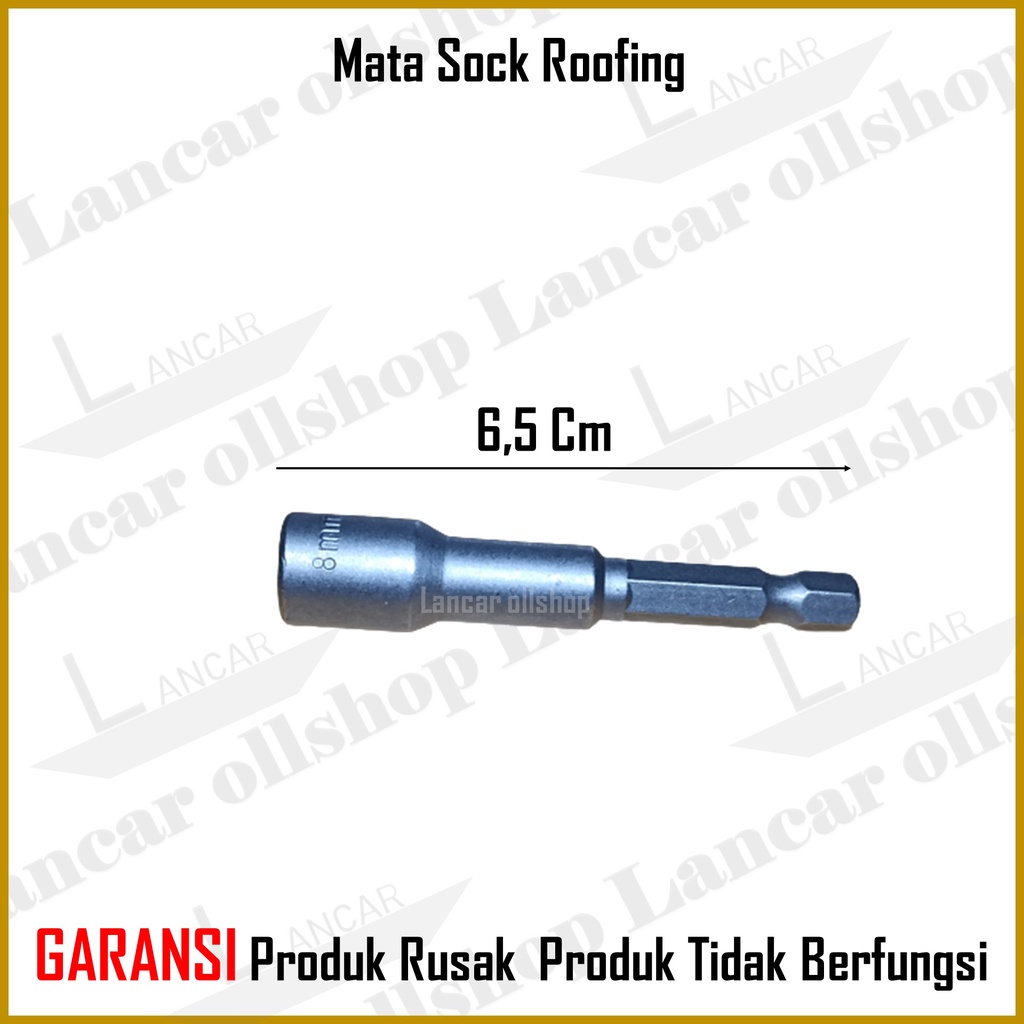 Mata Obeng Sock Roofing Drilling Baja Ringan 8x65 Magnet Nut Setters Sok Ruping Driling