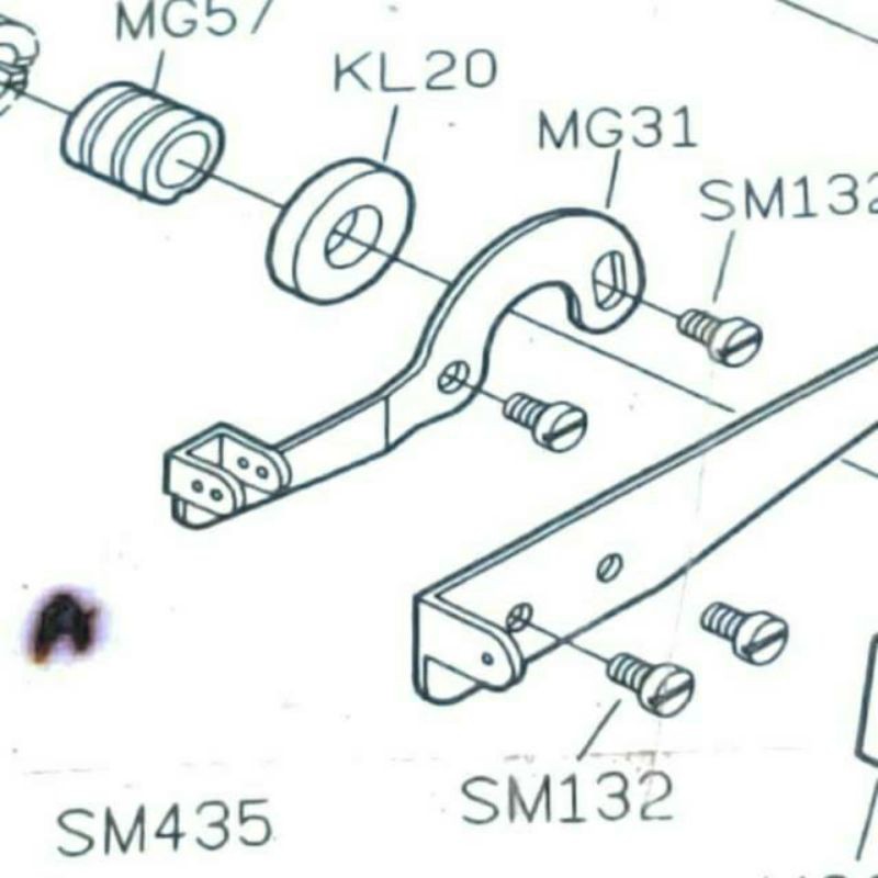 Jalur Benang ZigZag - Thread Guide MG31 Asli Siruba F007