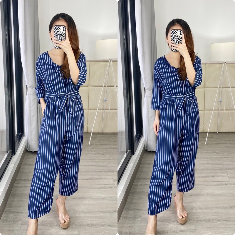 real pic jumpsuit jumbo / jumsuit bigsize / jumpsuit wanita jumbo LD 112